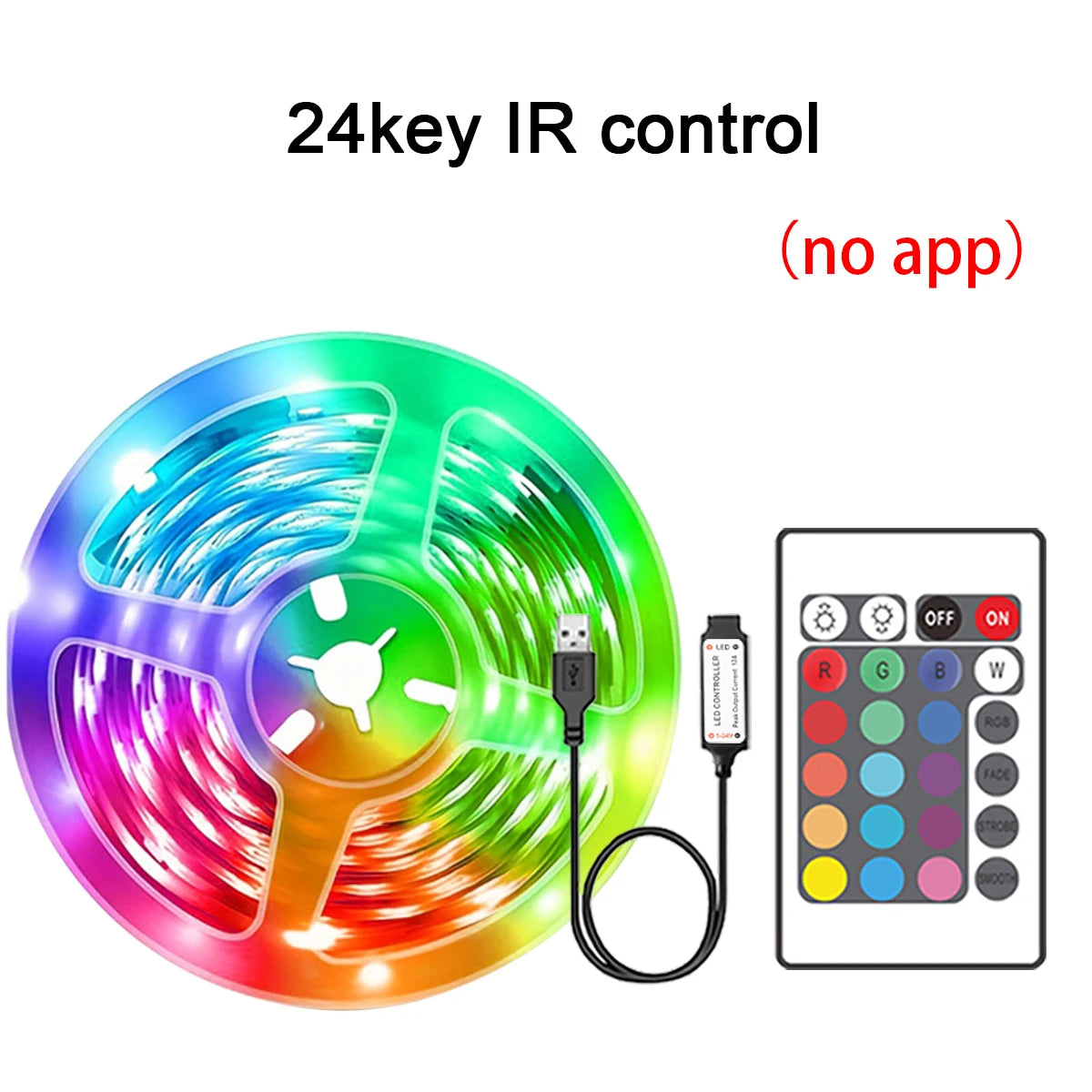 Fita LED RGB Inteligente com Controle por App e Controle Remoto | 5m, 10m, 20m e 30m