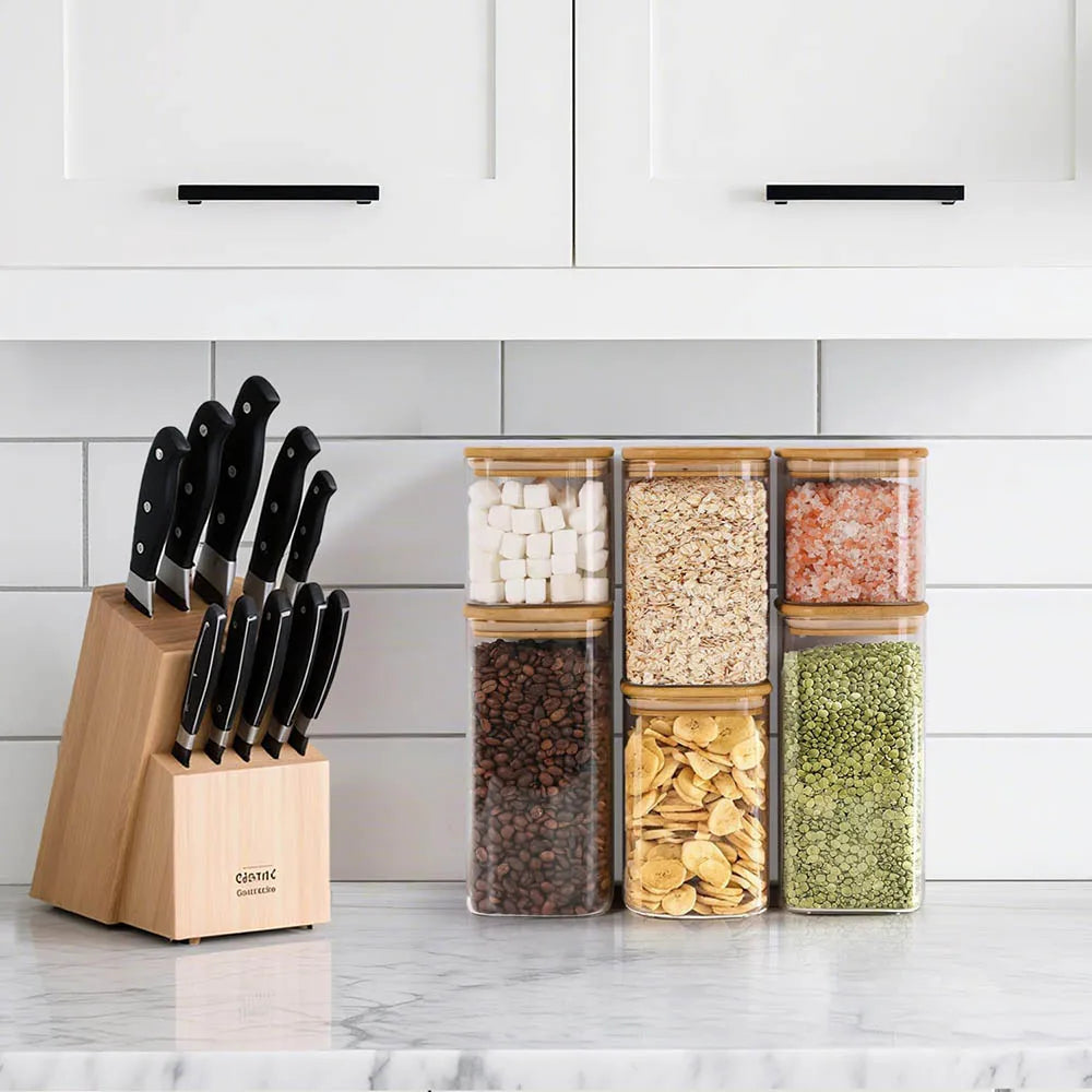 Pote de Vidro Hermético com Tampa – Ideal para armazenar farinha, cereais, açúcar, chá, café e outros alimentos, mantendo tudo fresco e organizado