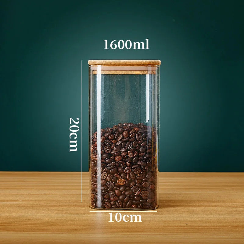 Pote de Vidro Hermético com Tampa – Ideal para armazenar farinha, cereais, açúcar, chá, café e outros alimentos, mantendo tudo fresco e organizado