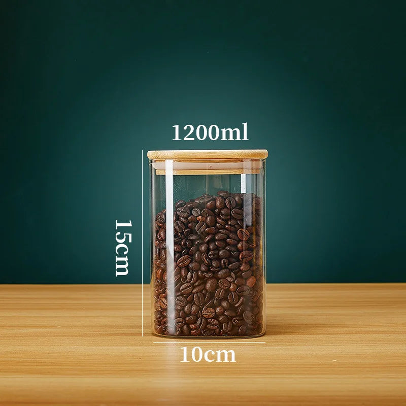Pote de Vidro Hermético com Tampa – Ideal para armazenar farinha, cereais, açúcar, chá, café e outros alimentos, mantendo tudo fresco e organizado