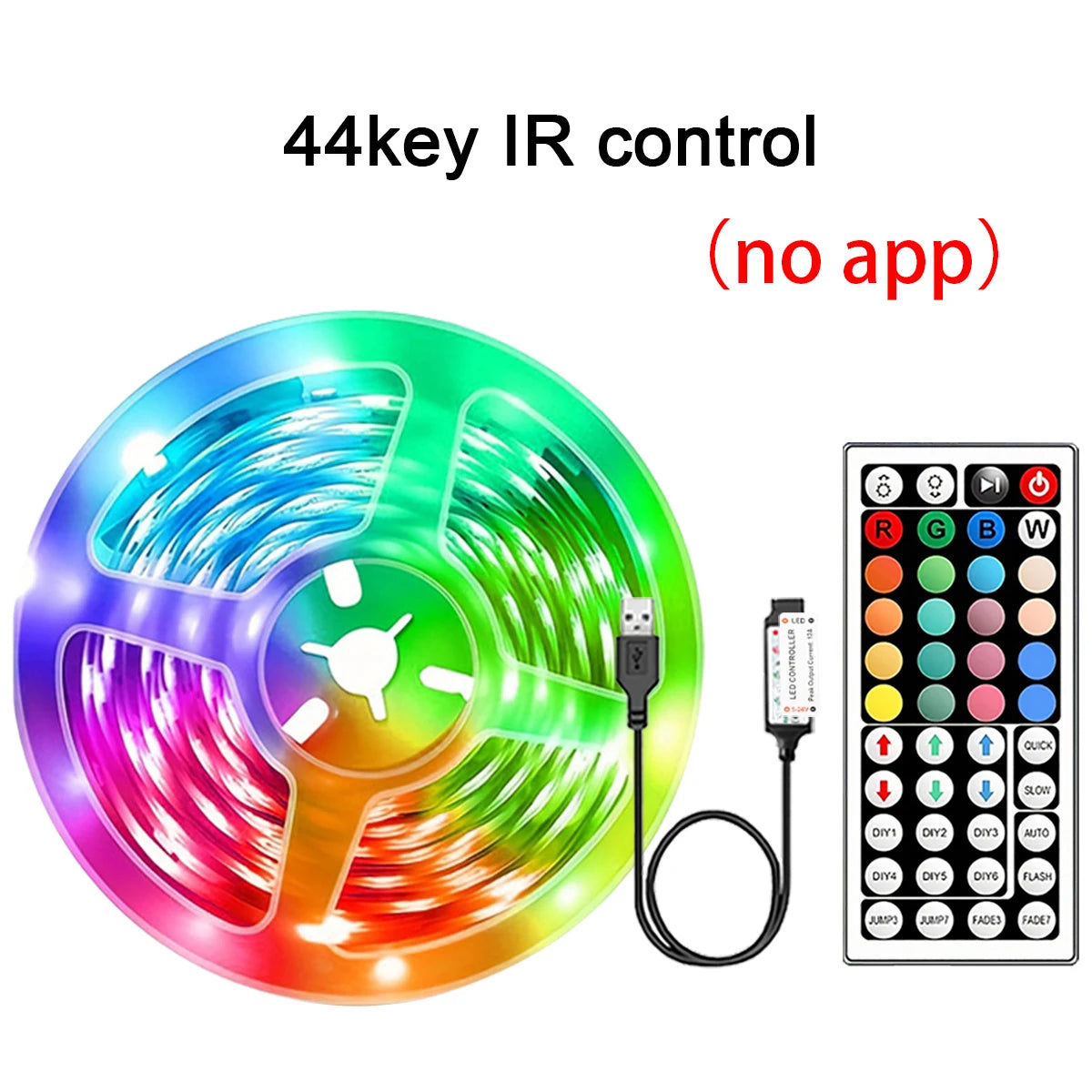 Fita LED RGB Inteligente com Controle por App e Controle Remoto | 5m, 10m, 20m e 30m
