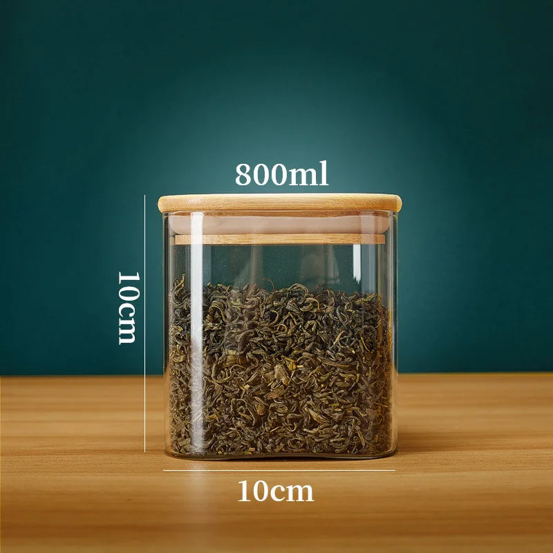 Pote de Vidro Hermético com Tampa – Ideal para armazenar farinha, cereais, açúcar, chá, café e outros alimentos, mantendo tudo fresco e organizado